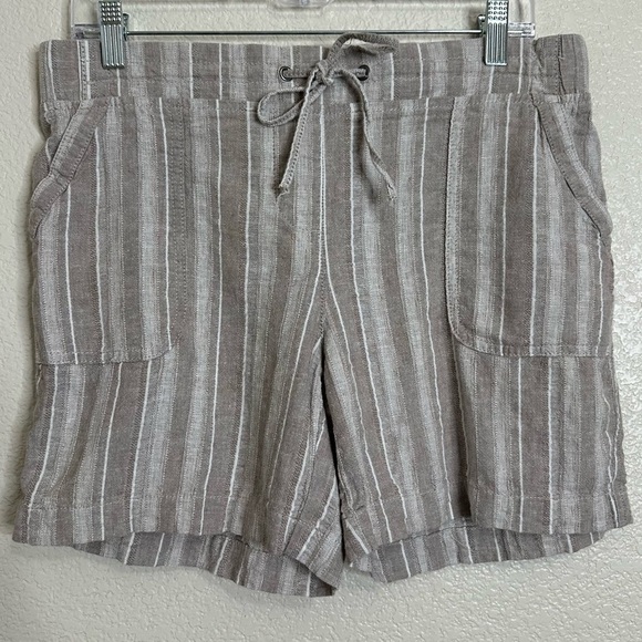 Talbots Linen Blend Drawstring Pull On Shorts, Size 10p - Picture 1 of 10